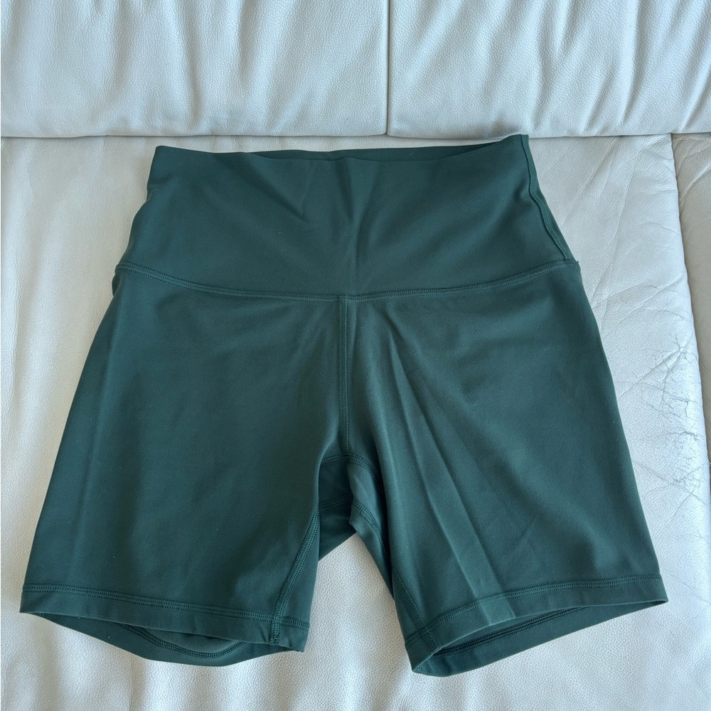 Lululemon Athletica align forest green Biker shorts